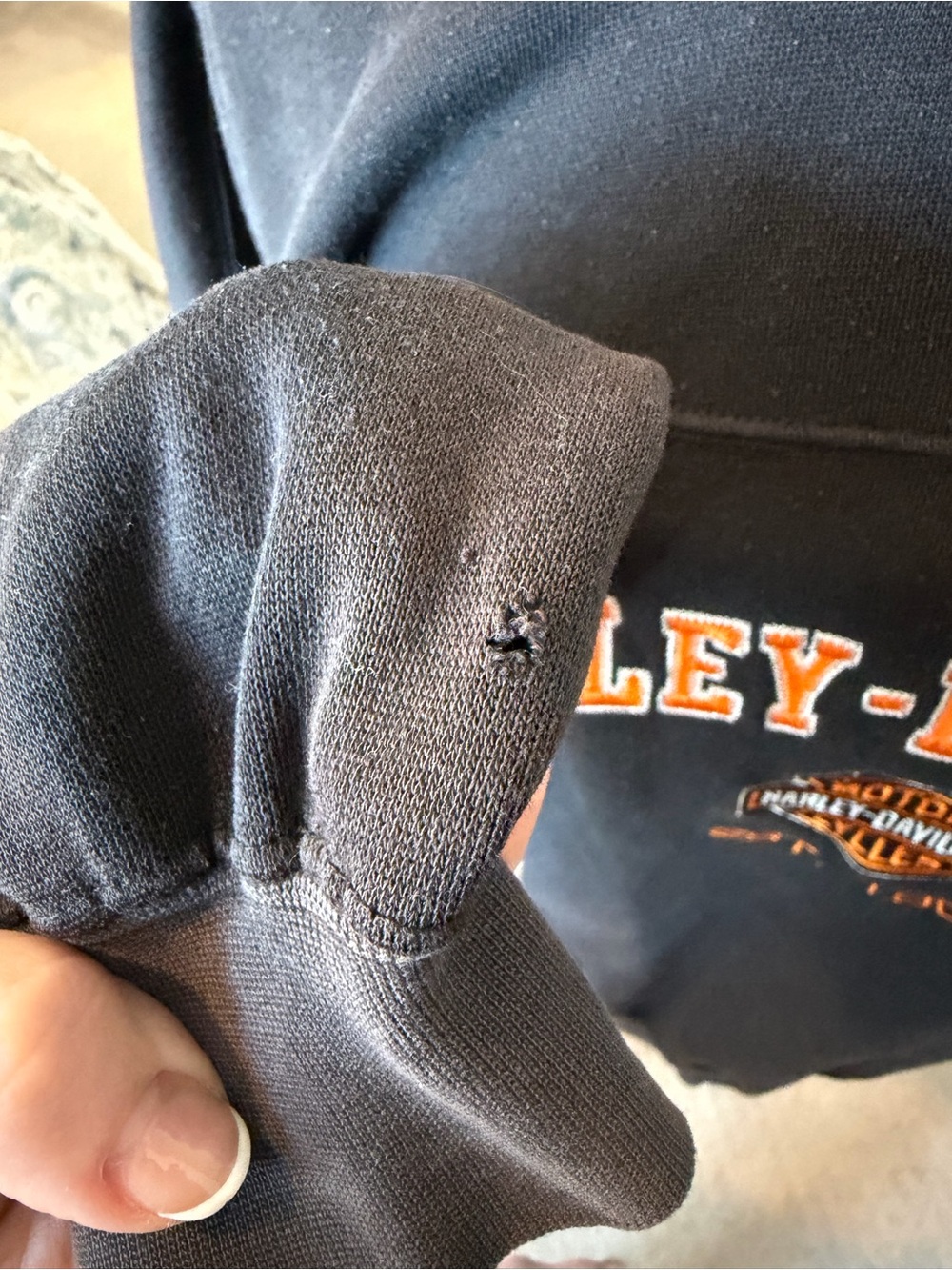 Harley-Davidson Black Crewneck with Orange Logo Embroidery - Picture 4 of 4